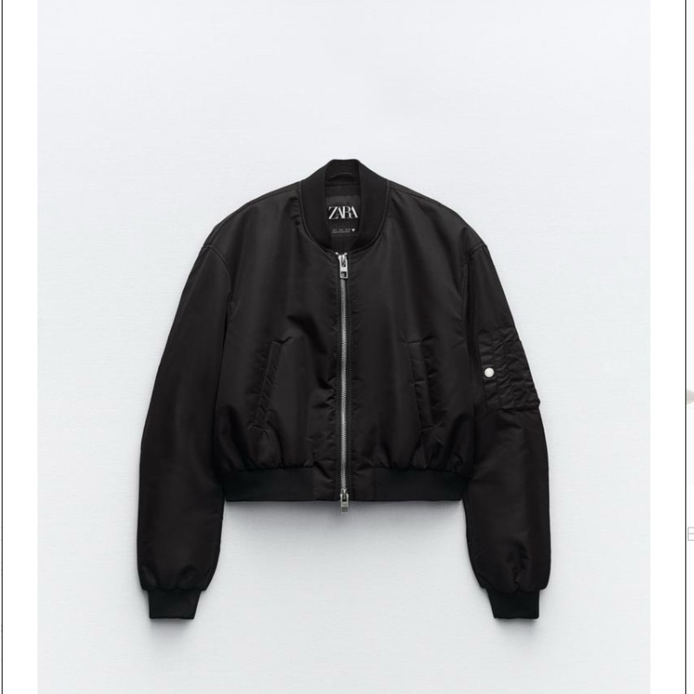 ZARA WOMEN’S CROP NYLON BOMBER JACKET